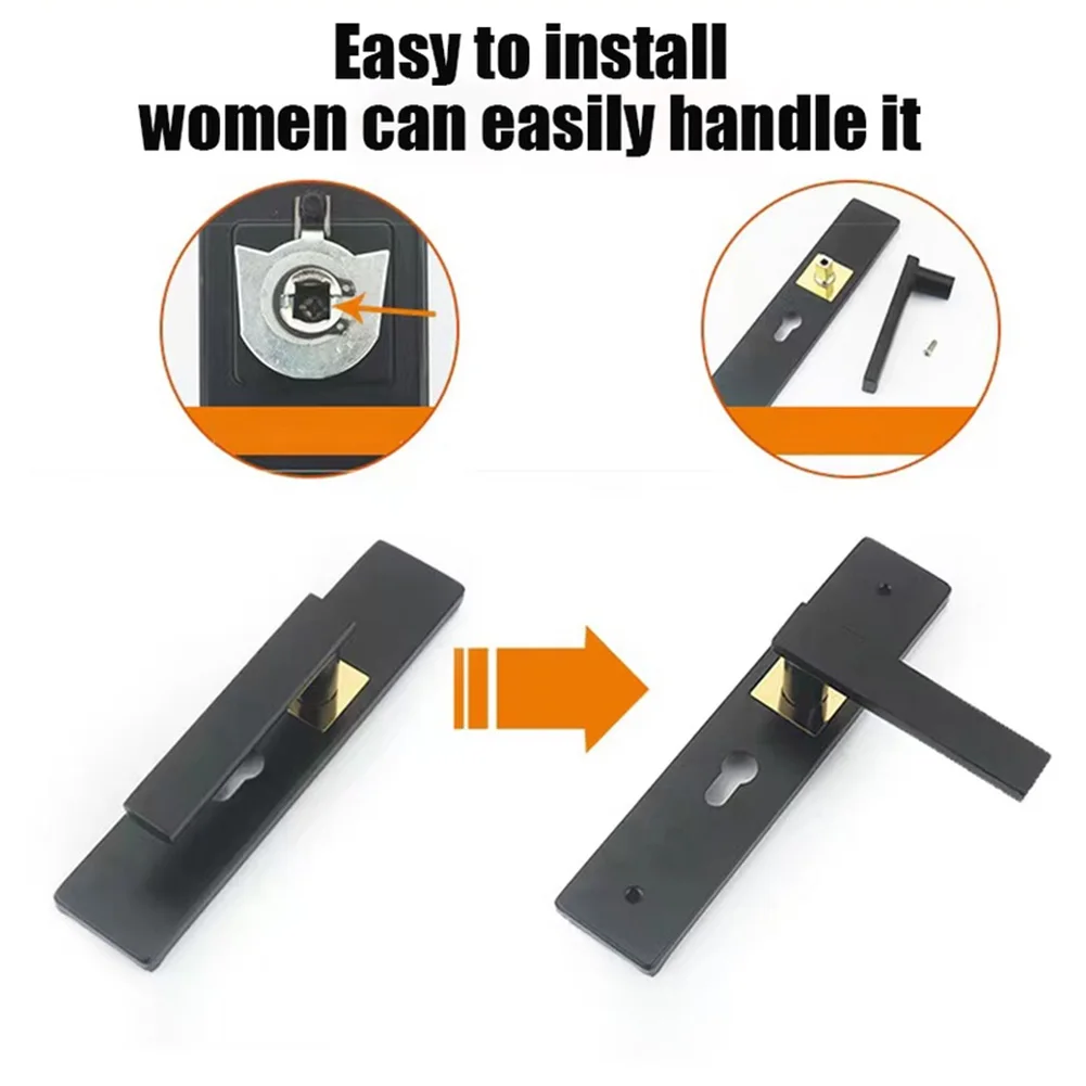 

Metal Door Security Lock Anti-theft Mechanical Door Lock with Keys Security Entrance Door Knobs Lock for Bedroom Bathroom