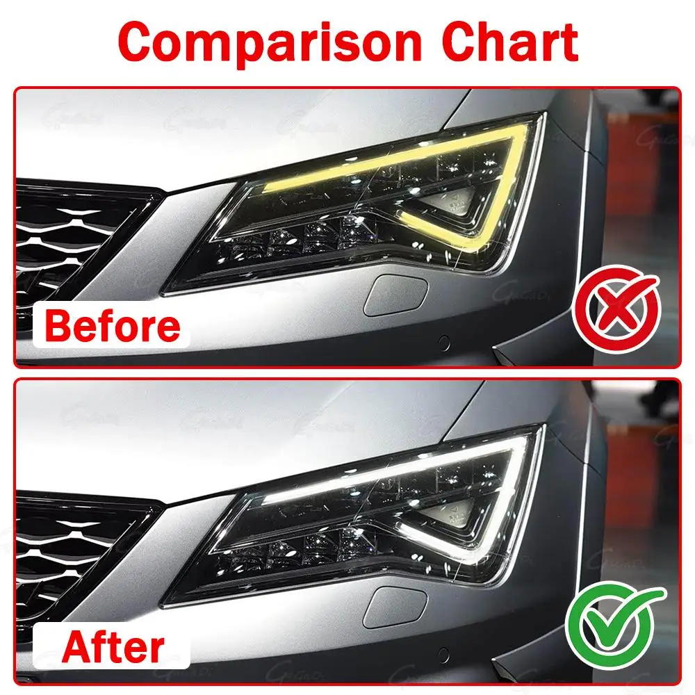 Car Headlights Angel Eye Light For SEAT Leon 2017-2021 Guide Tubes Daytime Running Light Bulbs Circuit Boards 5F0941475A view 2