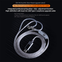 KZ M2 Cable OFC Silver-Plated Wire USB-C 3.5MM Plug with Dual Microphpne Design