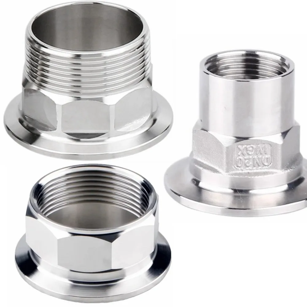 

Hex 1/4 3/8 1/2-2" BSPT Male Female x0.5 0.75 1 1.5 2" Tri Clamp SUS304 Stainless Steel Sanitary Pipe Fitting Connector Homebrew