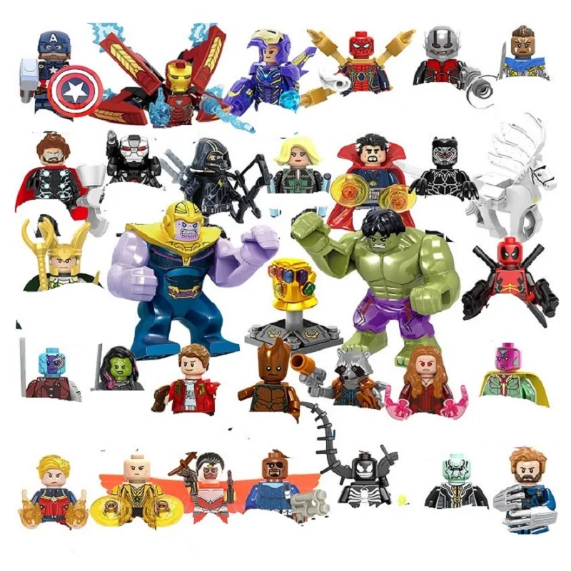 Marvel superhero blocks, characters, humanoid dolls, mini characters, humanoid dolls, children's toys, birthday gifts