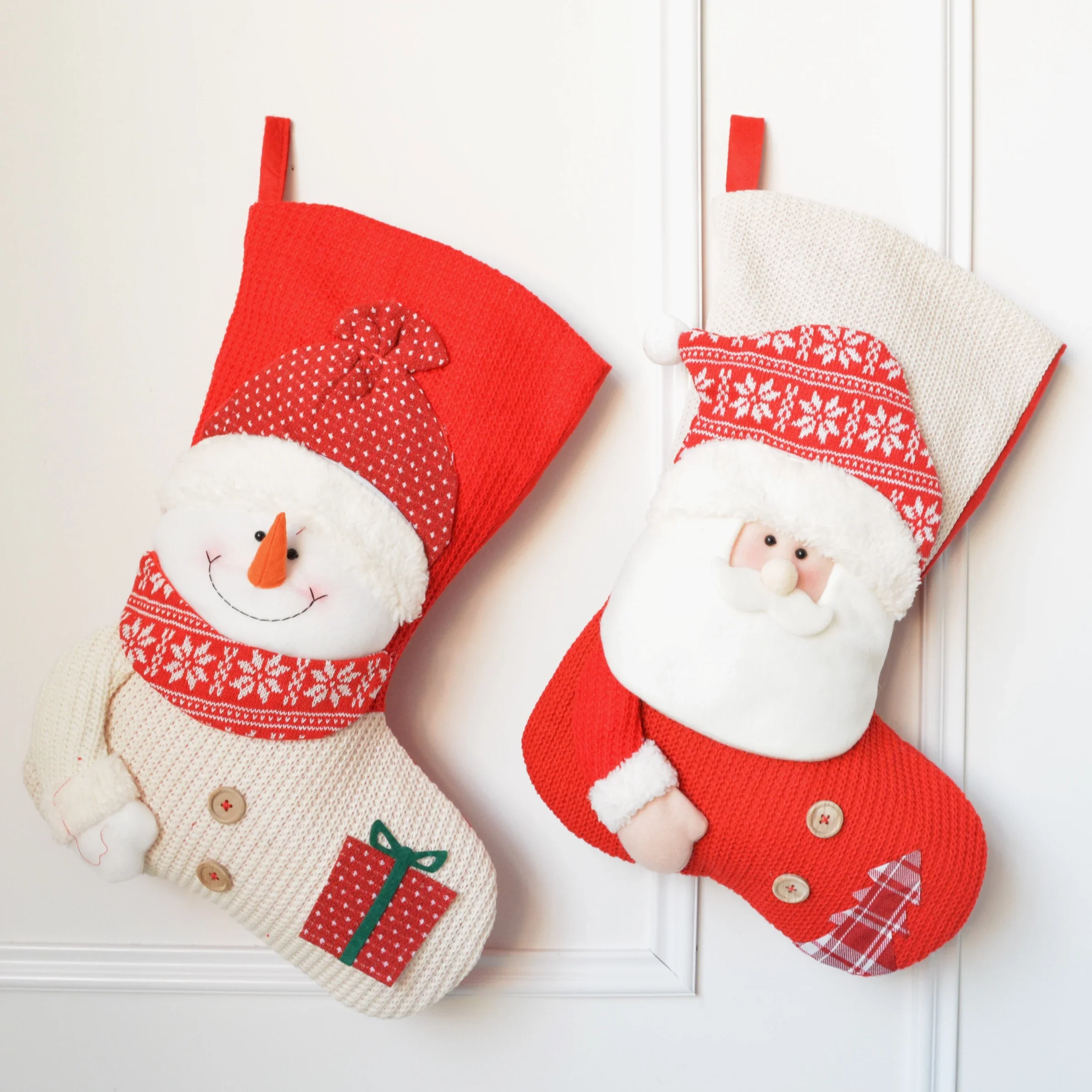 Three-dimensional plush snowman Santa Claus knitted thick socks