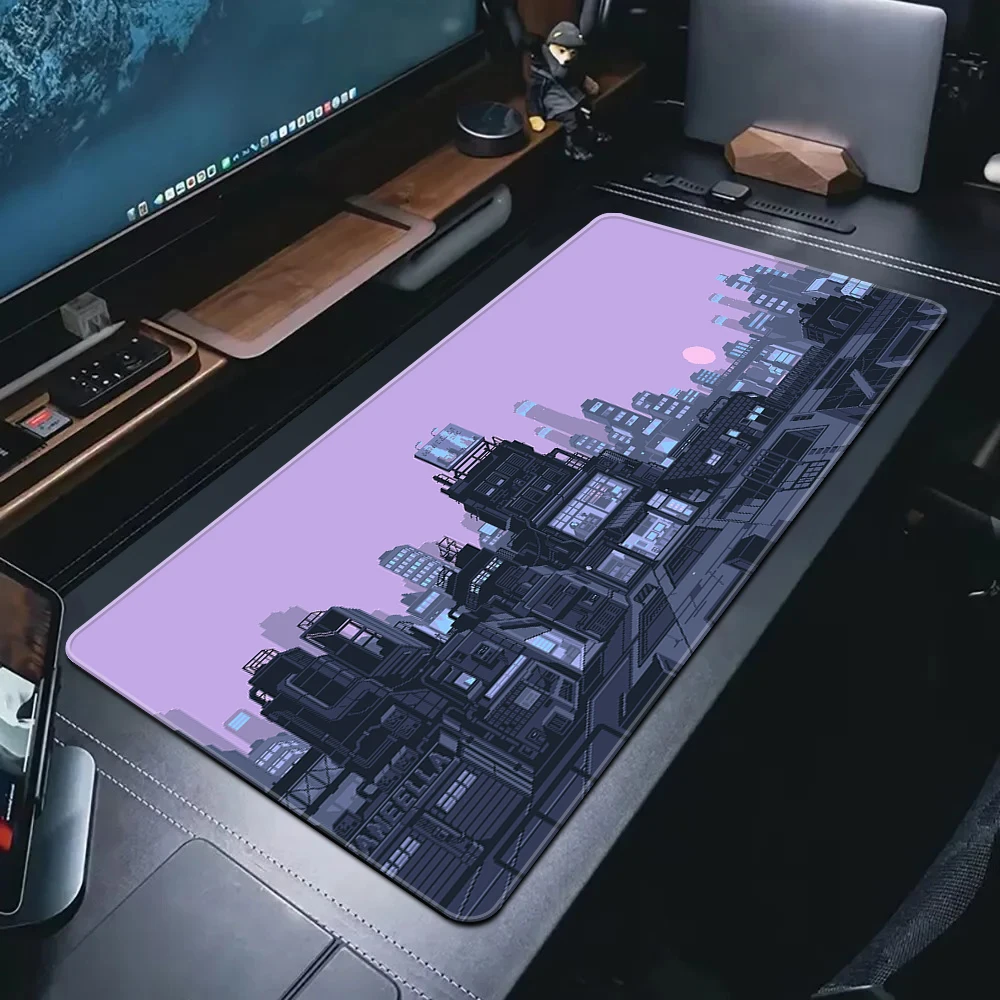 

Gaming Mouse Pad Pixel Landscape Art Mousepad 900x400mm Extend Locking Edge Computer Desk Mat HD Print Anime Mouse Mat Table Pad