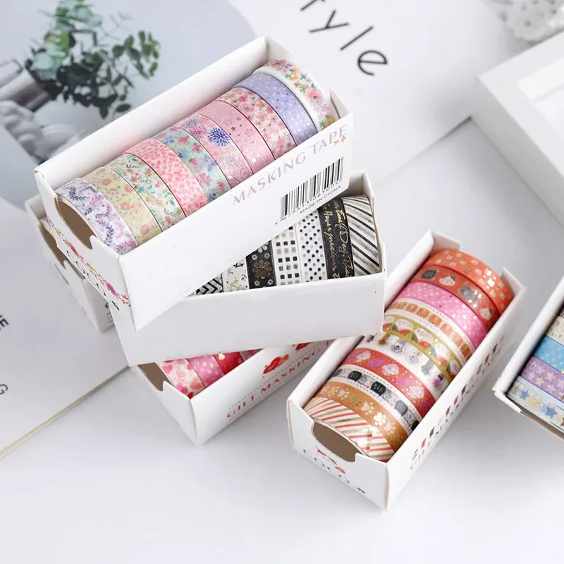 

10pcs/set Washi Tape Set Diy Masking Cute Stickers Office School Stationery Gift Presented Crafts Scrapbooking Supplies