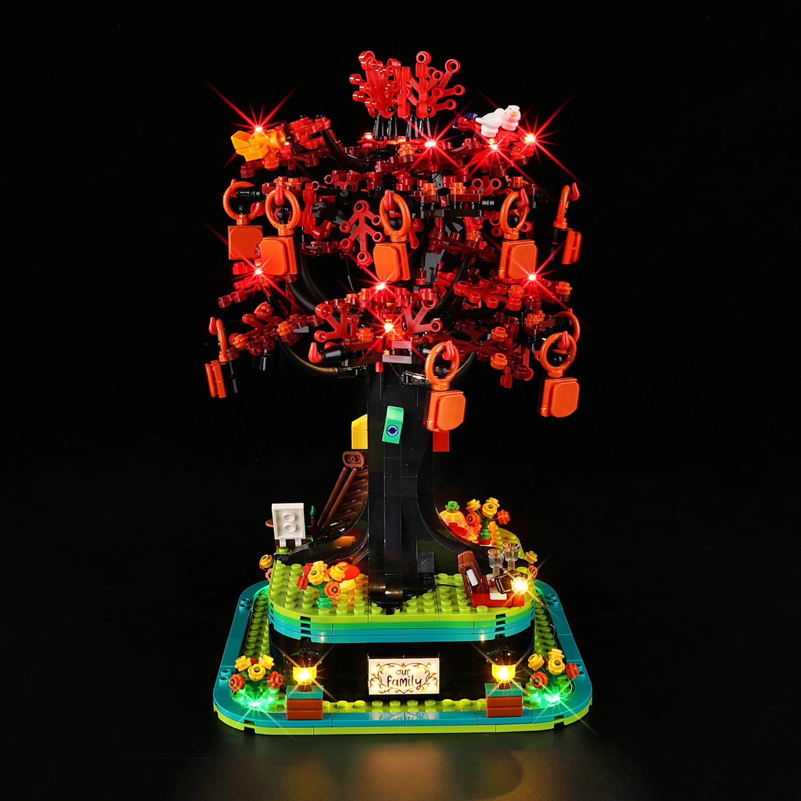 레고 패밀리 트리 21346 조명 선물에 적합한 LED 조명 세트(빌딩 블록 제외)