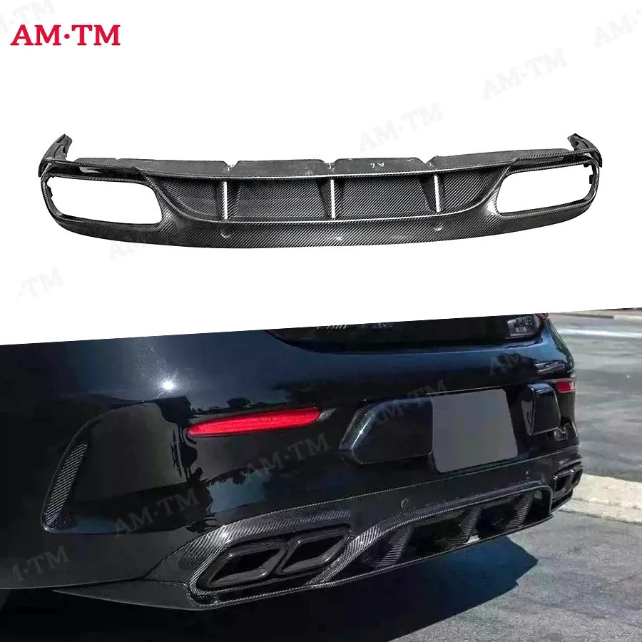 

For Mercedes Benz C Class W205 C220 C63 4-doors Carbon Fiber Car Rear Bumper Diffuser Rear Side Splitters Spoiler Lip ED1 Style