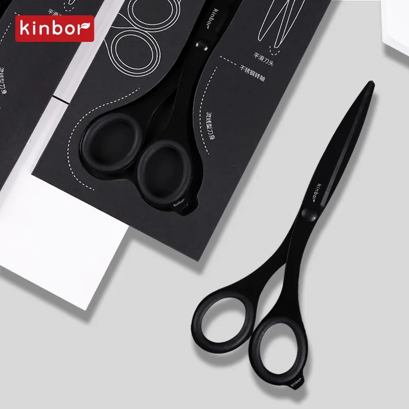 Kinbor Streamline Box Opening Scissors Safety Dual purpose Anti Sticking Cutting Scissors Unpacking Stationery Household Shears