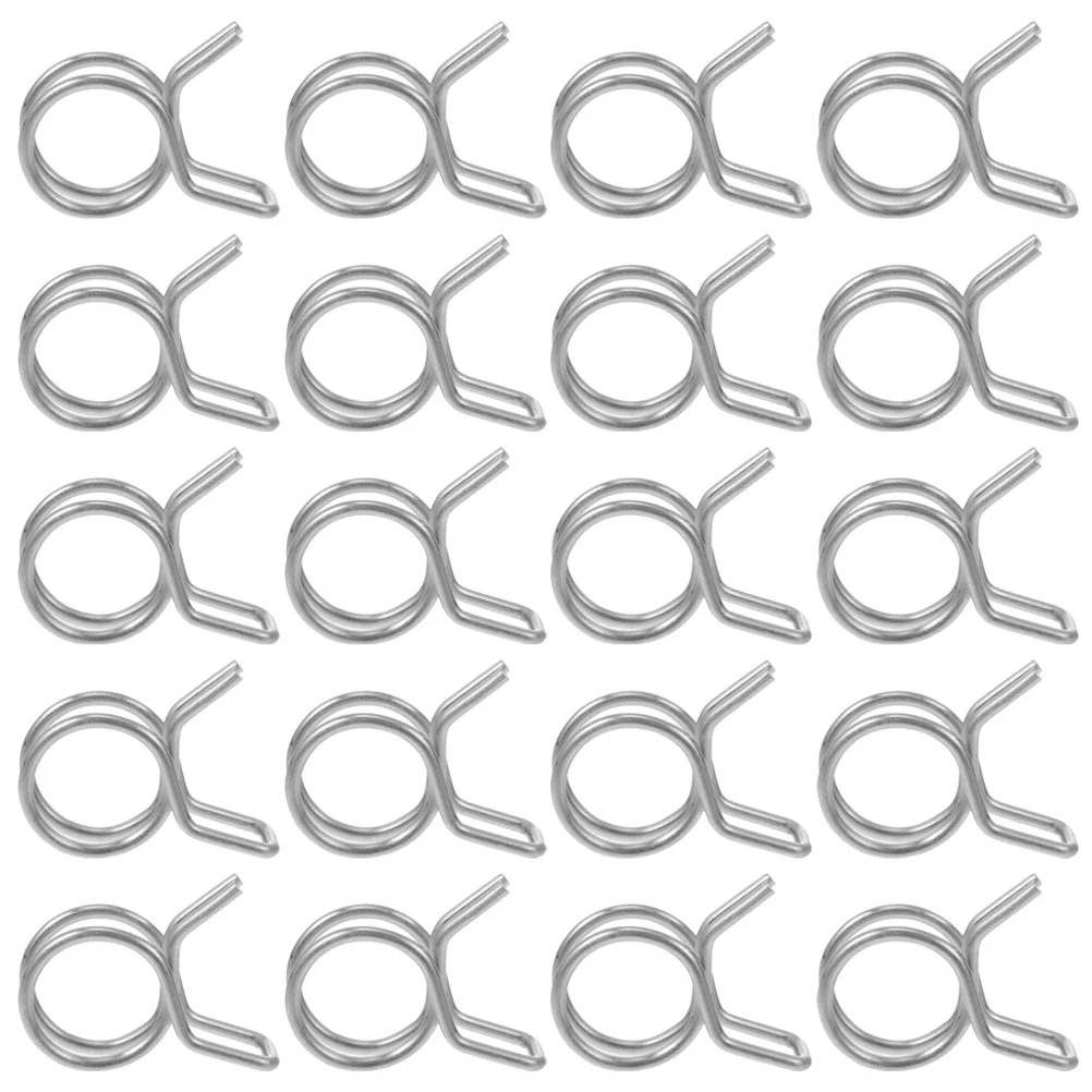 120 Pcs Double Hose Clamps Black Vacuum Spring Clip Fuel Line Clips Small Adjustable