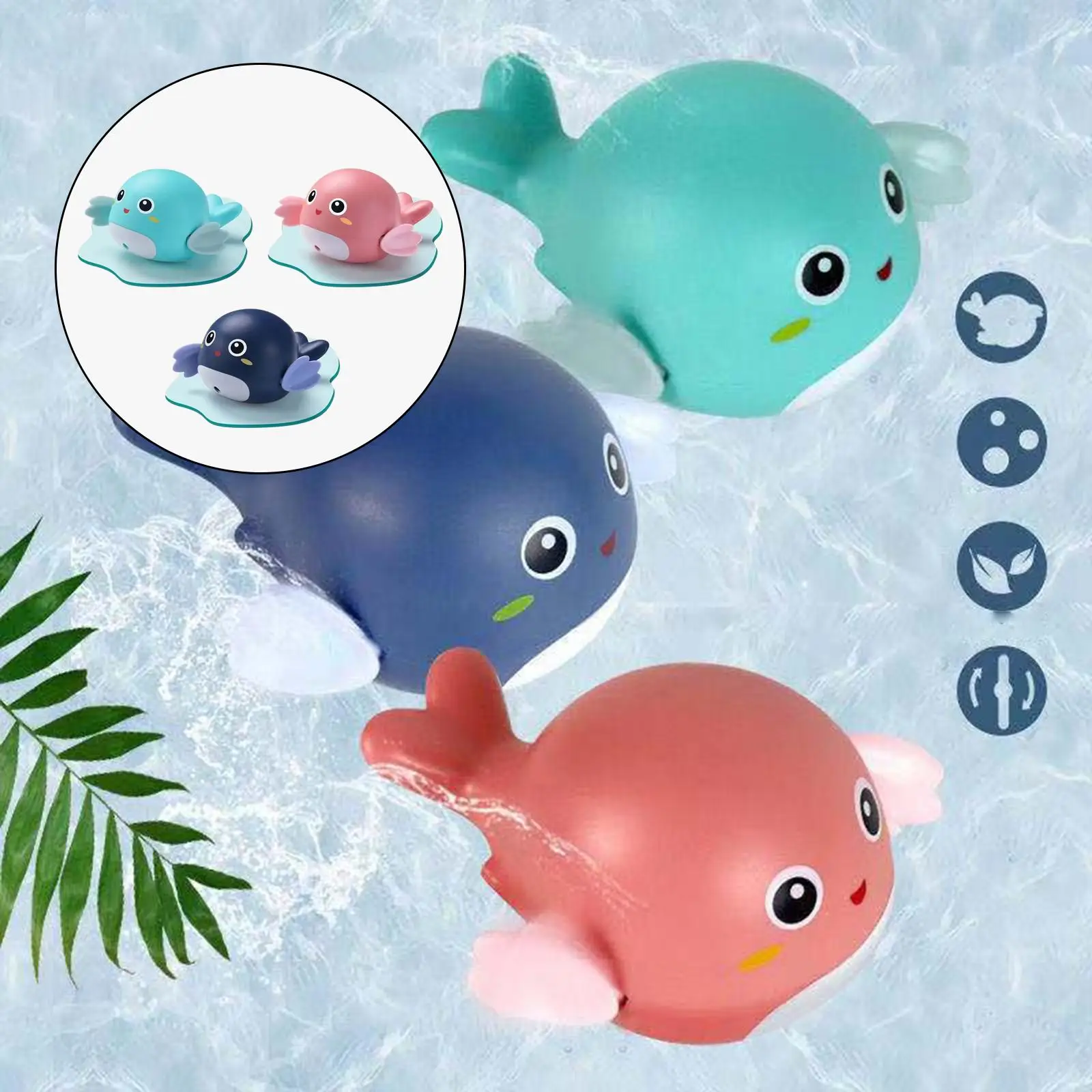 Creative Toddler Bath Toys Wind Up Whale Floating Swimming Bathtub Toys Gift
