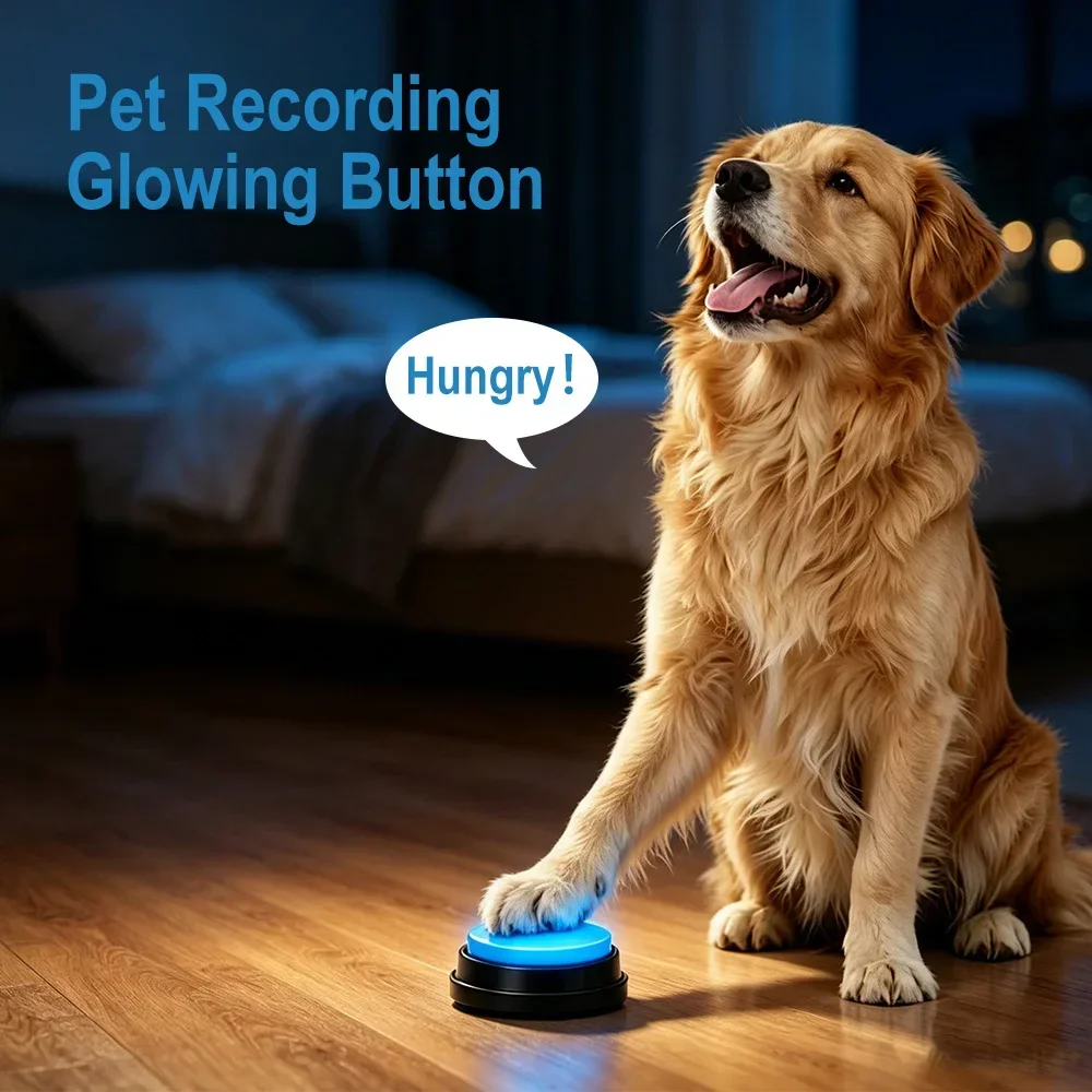 Funny Dog Recordable Pet Toys Dog Buttons for Pet Training 30 Second Record Playback Talking Button Intelligence Toy