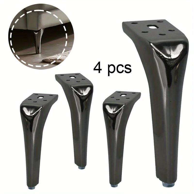 

4pcs Metal DIY Sofa Feet TV Stand Bed Bathroom Cabinet Dressing Table Leg with Screws Iron Furniture Legs Replacement Legs