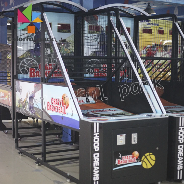 

Colorfulpark Basketball Arcade Game Machine Folding Coin Operated Games Basketball