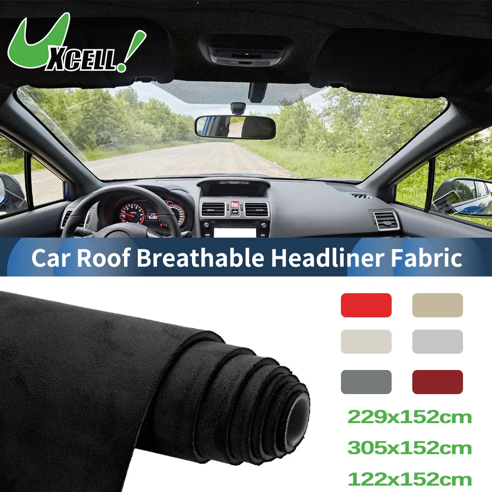 

UXCELL Suede Fabric 160G Headliner Fabric Interior Trim DIY Roof Repair Replacement Foam Backing for Car RV SUV Automotive