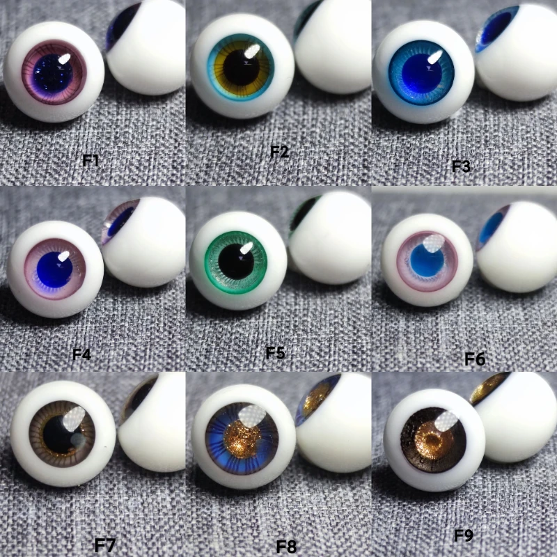 New 10mm Doll's Eyes for Bjd Doll Ob11 Ball Shape Movable Color Eye Plaster Eyeball Handmade Girl Toys Doll Accessories, No Doll