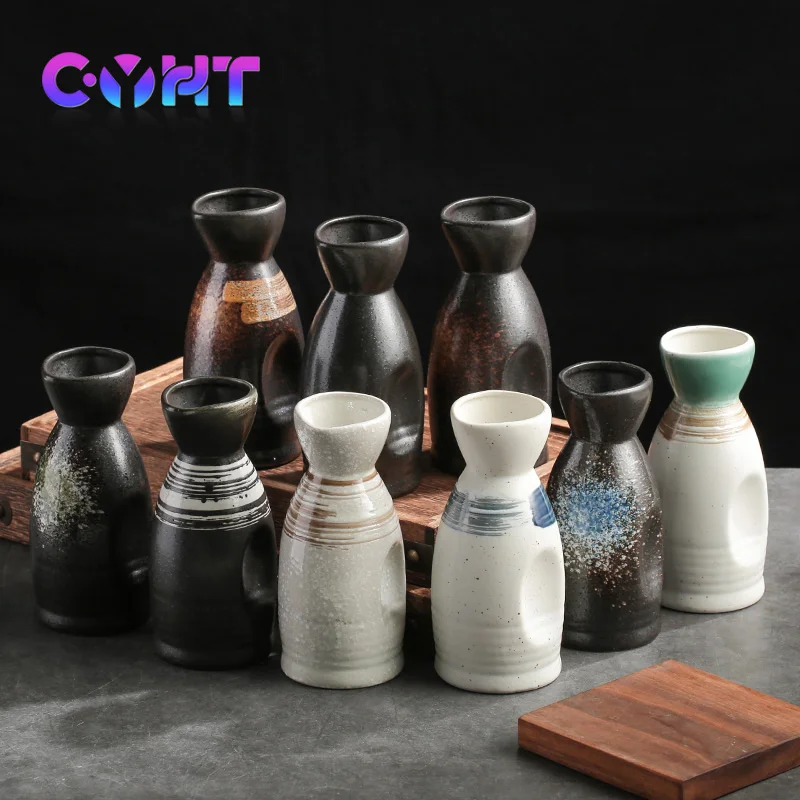 Japanese Sake Bottle 370ml 145ml Ceramics Creative Wine Glass Pub Wineware Household Sake Cup Dispenser 50ml Retro Teacup