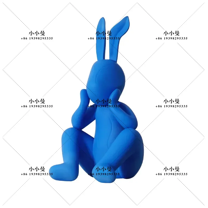 Creative cartoon sitting rabbit art decoration living room model room children's room floor animal sculpture