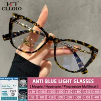 CLLOIO, gafas de lectura Retro tipo ojo de gato para mujer, gafas ópticas para miopía e hipermetropía, gafas graduadas progresivas con luz azul