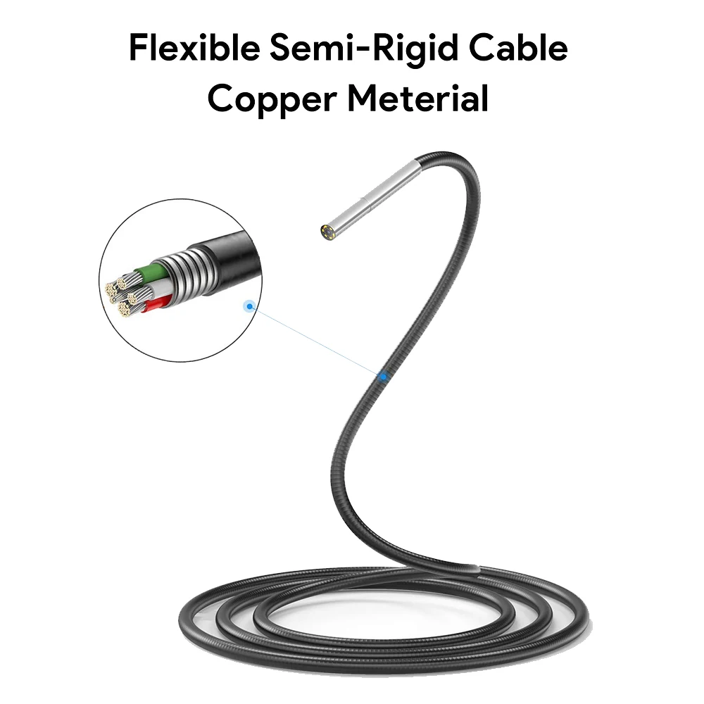 TESLONG Borescope Inspection Camera 3.9mm Single Lens 1m 3m Semi-Rigid Cable Probe Compatible with NTS300,NTS450A,NTS500