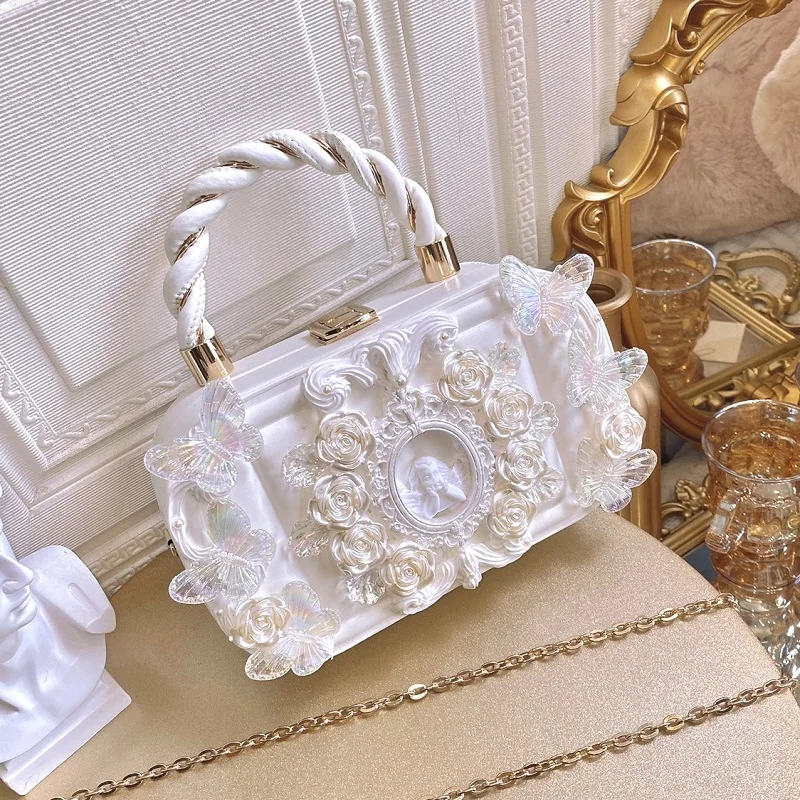 

Spring new one-shoulder messenger angel small square bag banquet dress wild butterfly chain fashion handbag bag women