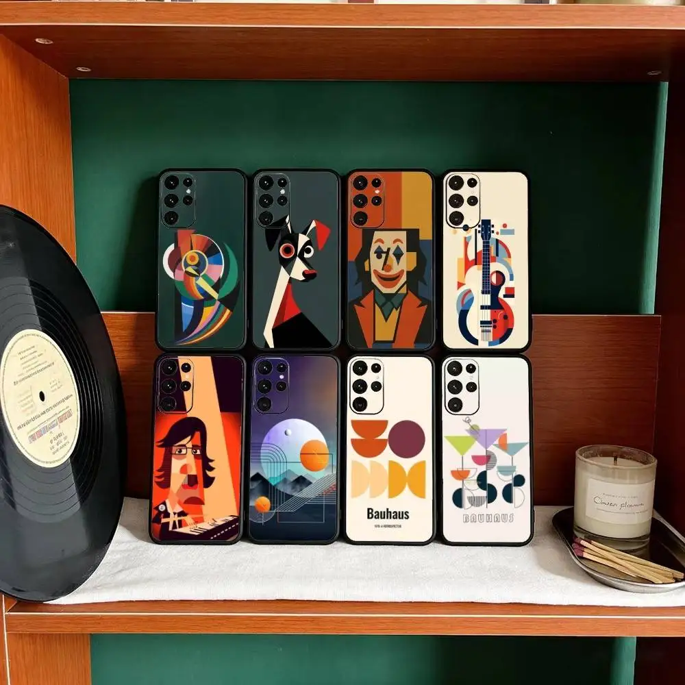 

Geometric Bauhaus Art Phone Case For Samsung S25,S24,S21,S22,S23,S30,Ultra,S20,Plus,Fe,Lite Black Shell