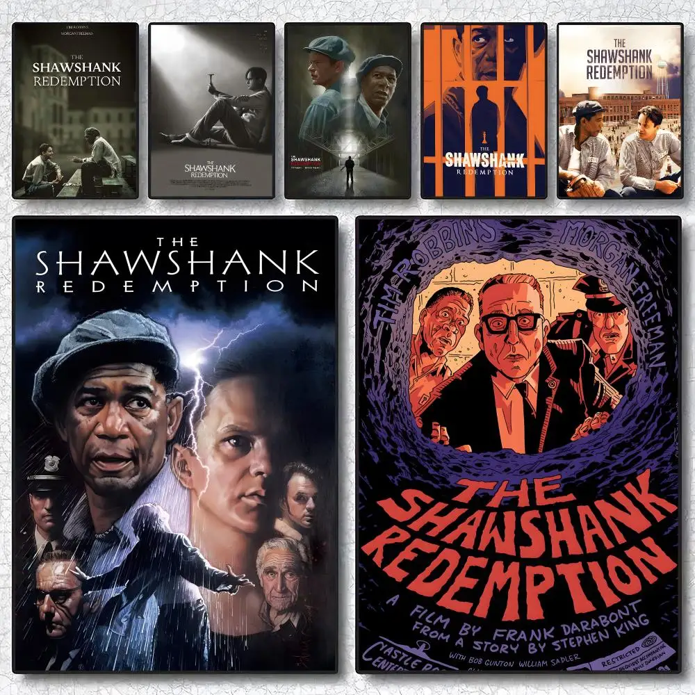 Movie Sticky The Shawshank Redemption Poster Sticky Wall Art Printing Waterproof Home Living Bed Room Aesthetic Decor