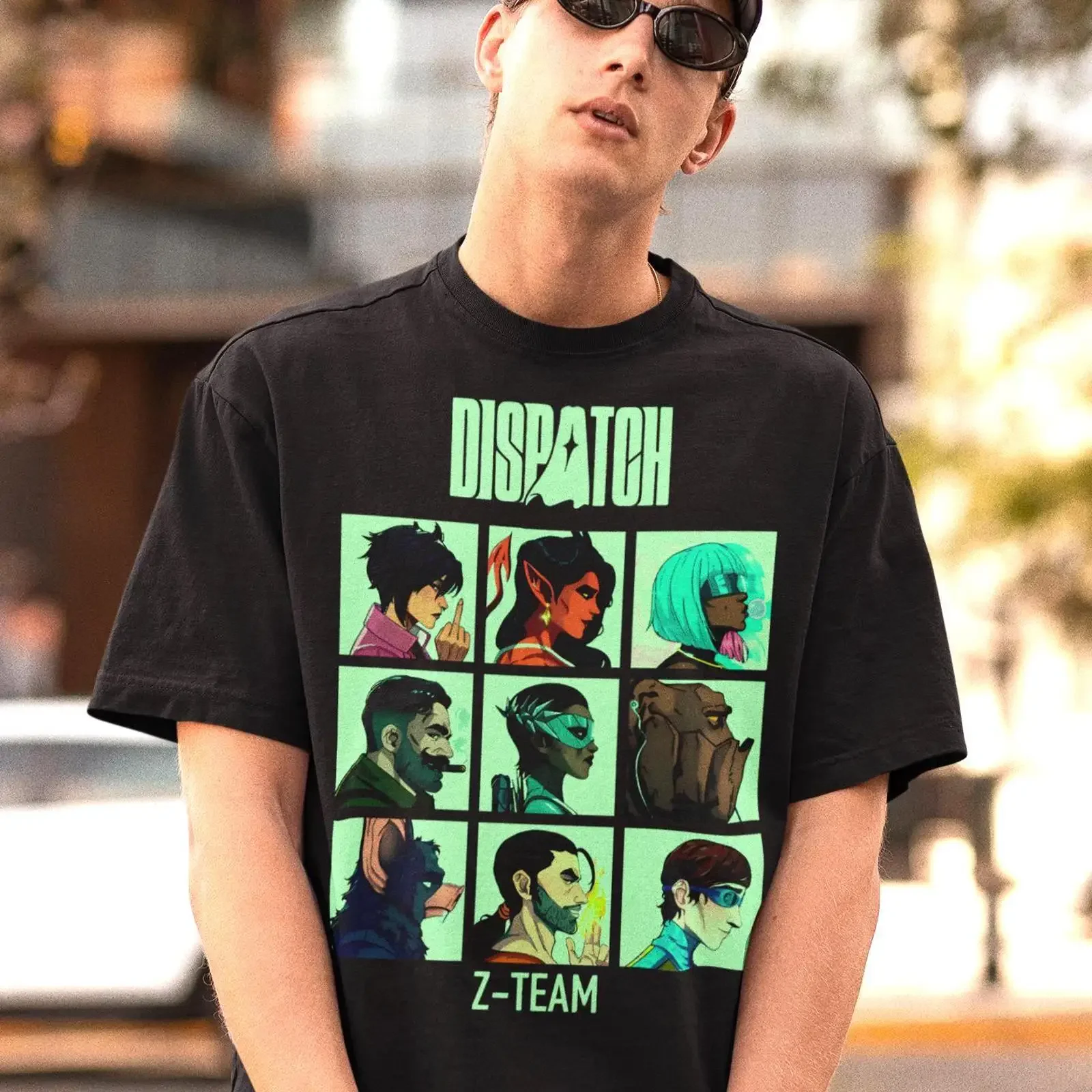 Dispatch Game Z Team T Shirt Gamer Invisigal Beef Flambae Malevola Prism Robert Robertson vintage Washed fashion streetwear
