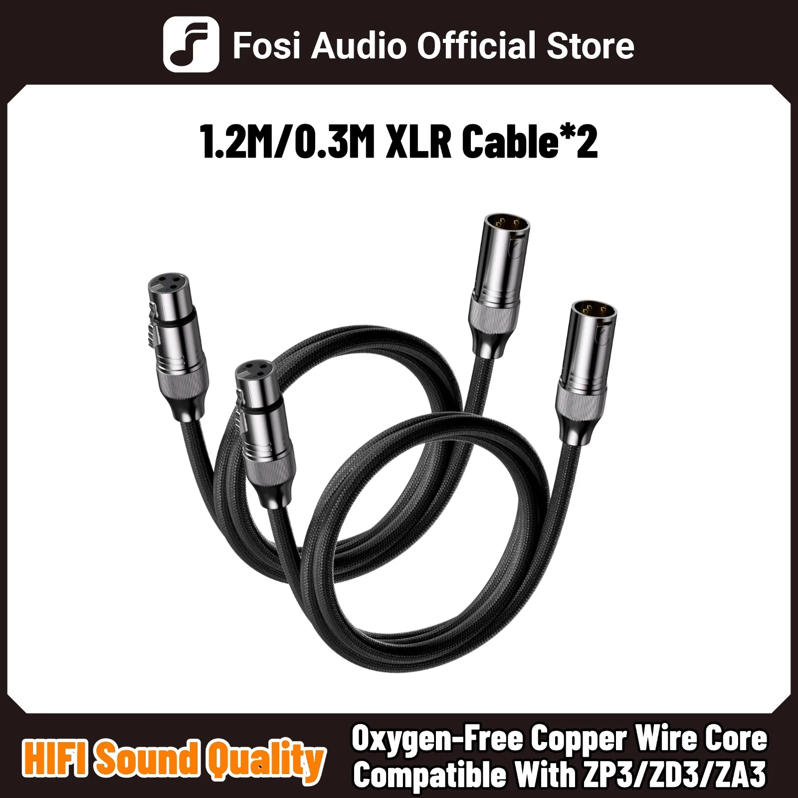 

Fosi Audio 1,2 м/0,3 м XLR кабель «папа-мама» 2-пак. сбалансированный кабель Cannon для ZA3 ZD3 ZP3 усилитель ЦАП предусилитель микрофон