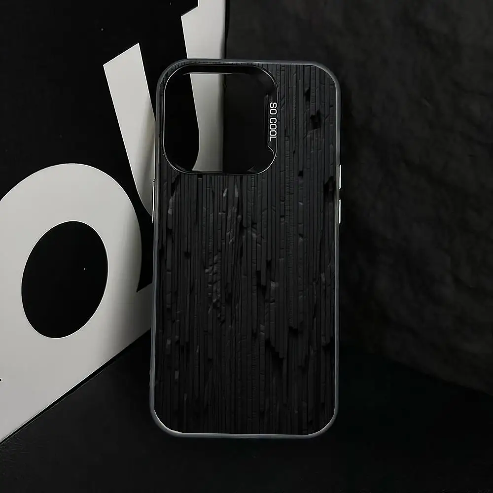 

Black wooden board case for iPhone17 16 15 14 13 12 11 Pro/ Max/Plus shock-proof rear cover anti-fingerprint