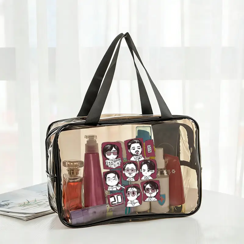 Arirang World Tour 2026 Durable Fashionable Zipper Pvc Handheld Makeup Bag Closure Kpop Fan Gift Pencil Case Cosmetics Bag