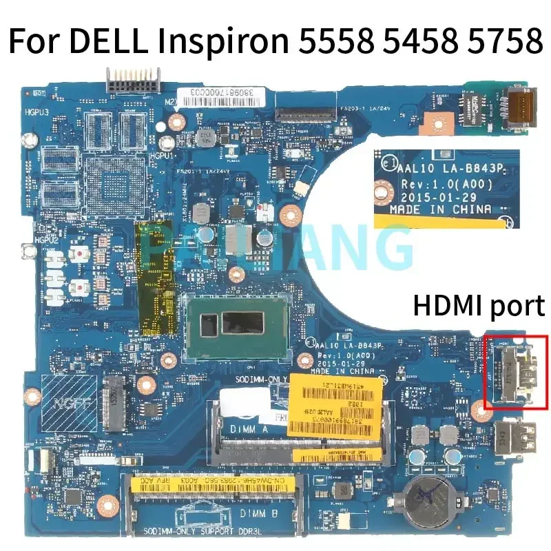 For DELL Inspiron 5558 5458 5758 Notebook Mainboard LA-B843P