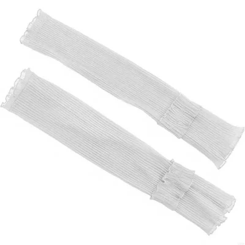 Elegante protezione del braccio raffreddamento in forma sciolta per donne sport estivi in ​​poliestere nero design a rafo