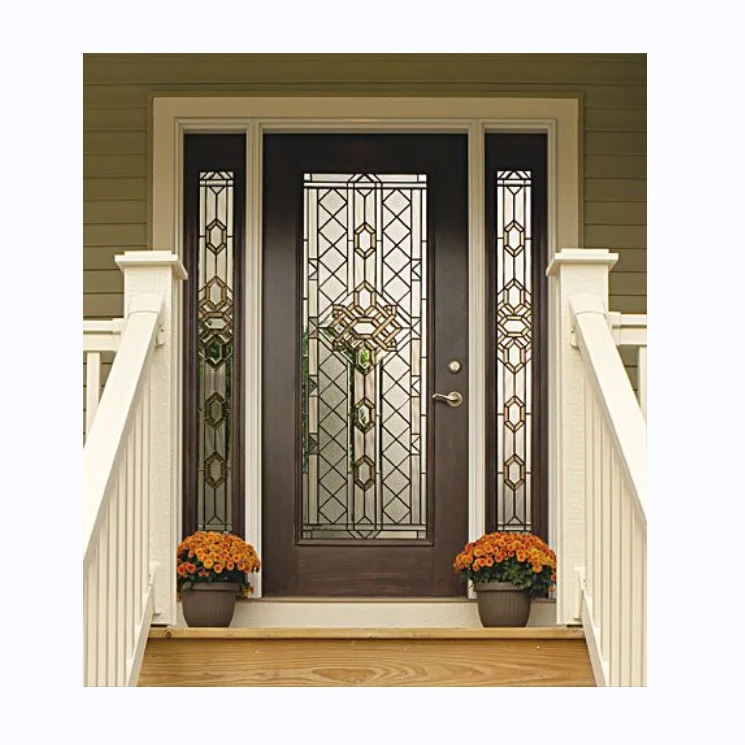 CFKS High Quality Hardwood Pretty Glass Manor Villa Home Exterior Door Customization Modern Design Front Door