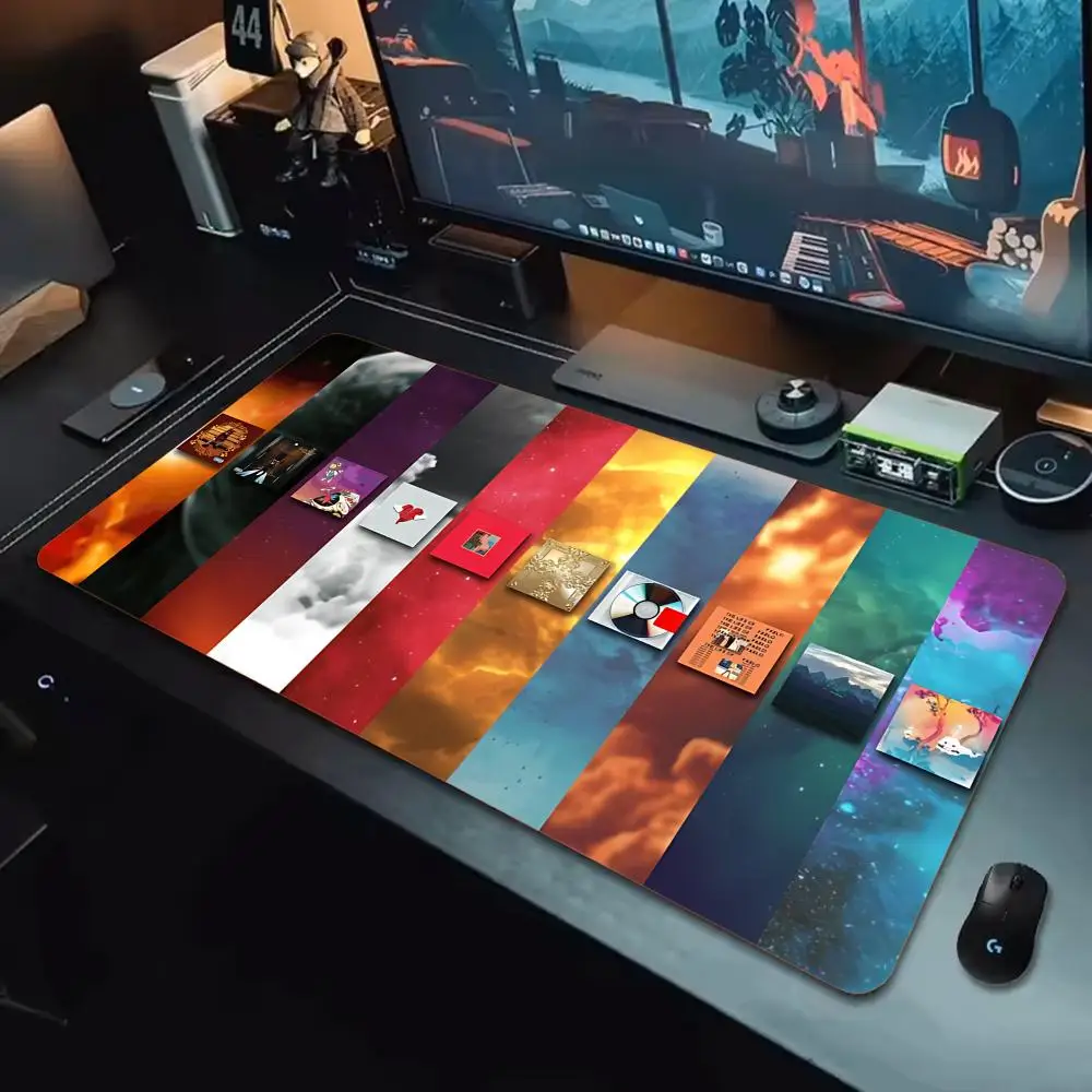 15-KAN-YEEZUS Коврик для мыши Tapetes de Mesa Teclado, Borracha Kawai, Tapete de Mesa Antiderrapante, XXL90x40 см
