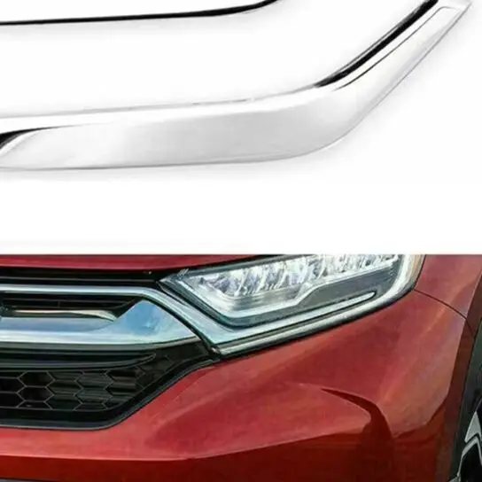 Chrome Steel Car Front Fog Light Lamp Cover Strips Trim For Honda  For CR-V 2017-2019