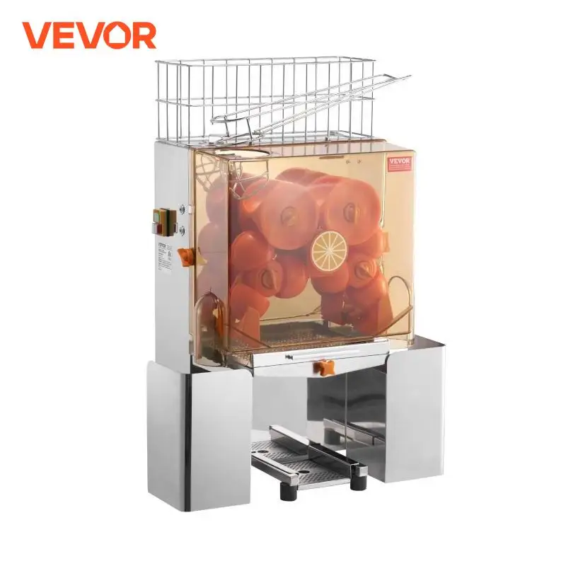 VEVOR Commercial Orange Juicer Machine Automatic Juice Extractor Stainless Steel Orange Squeezer with Pull-Out Filter Box 