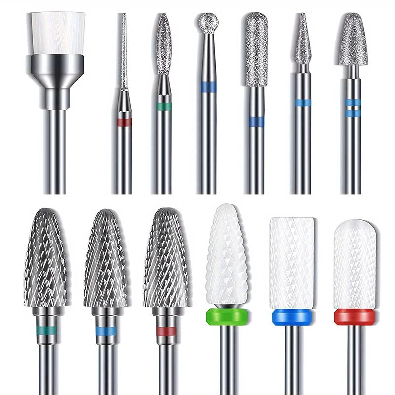 13PCS/BOX Professional Nail Polish Head Milling Cutter Used for Nail Beauty  Dead Skin Automatic Polishing  Manicure Accessories