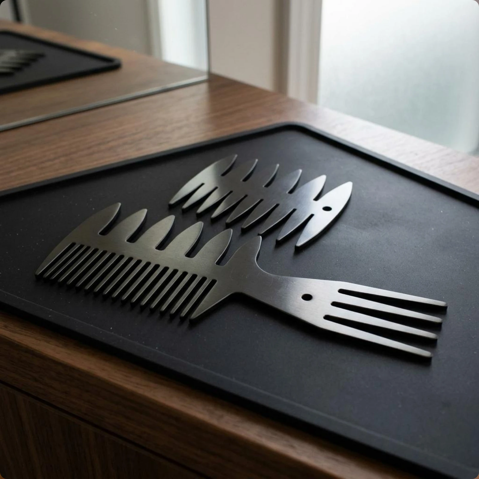 

2 Pieces Stainless Steel Styling Comb Flat Design Wide Tooth Styling Comb Beauty Tool Rust-Resistant Scalp-Friendly