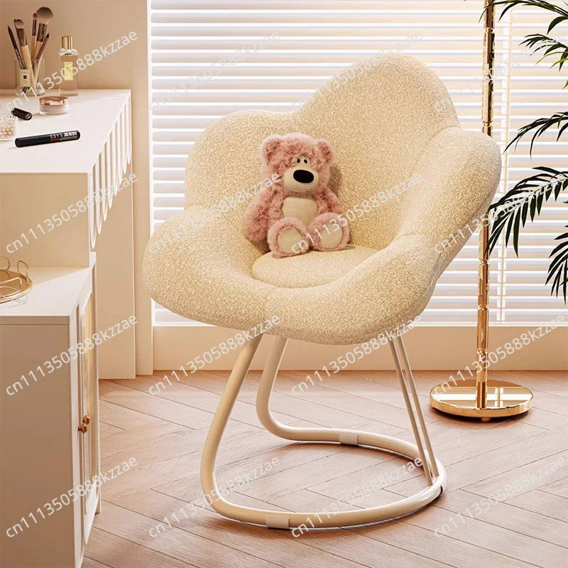 Modern Makeup Chair Dressing Table Velvet Chair Living Dining Room Chair Armless Backrest Round  Stool For Home Dining Room