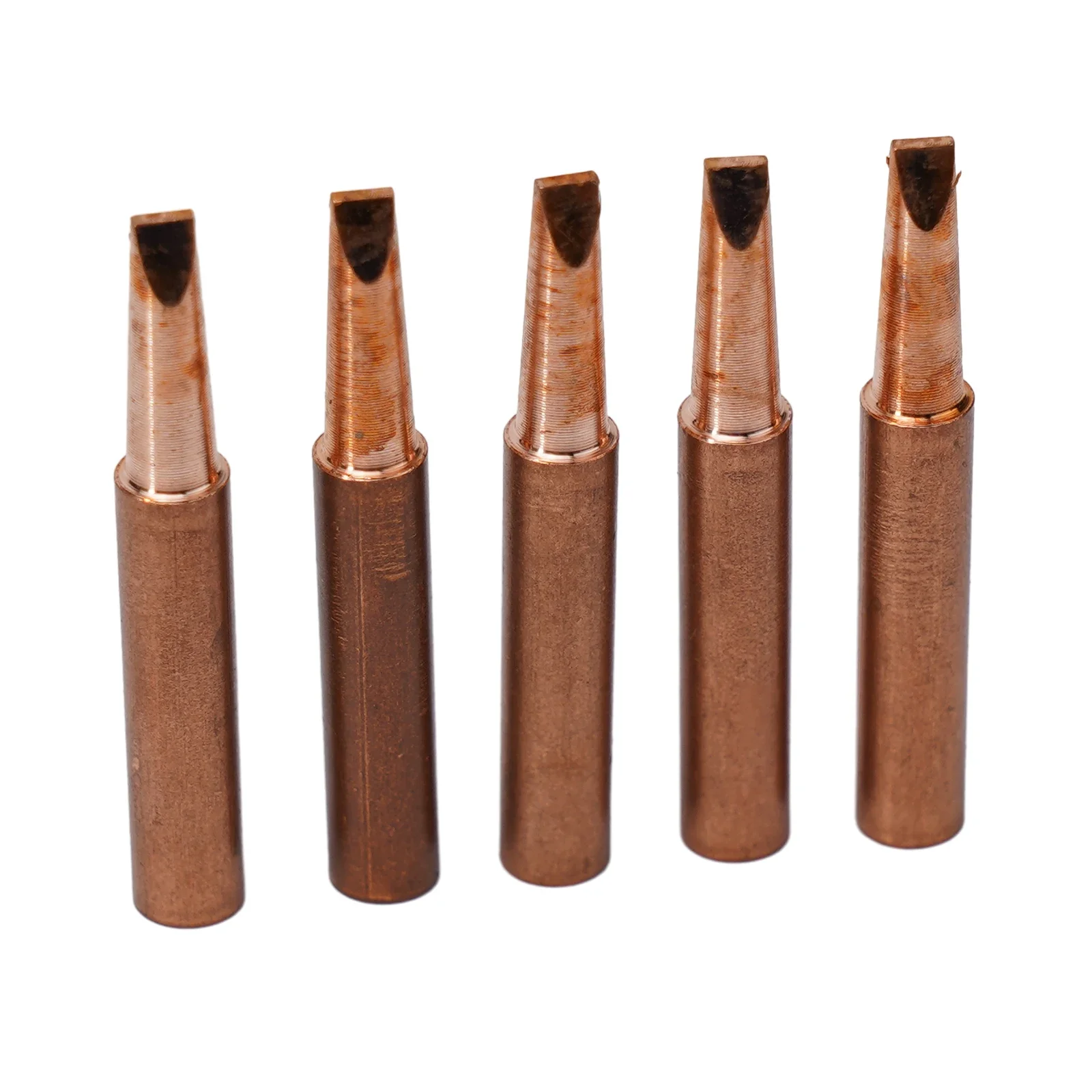 5pcs Pure Copper Soldering Iron Tip 900M-T Soldering Iron Head Set Welding Tip Nozzle Tool Solder Heads