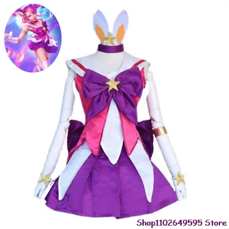 Game LOL Star Guardian Lux Luxanna Crownguard The Lady of Luminosity Cosplay Costume Wig Anime Hallowen Sexy Woman Uniform Suit