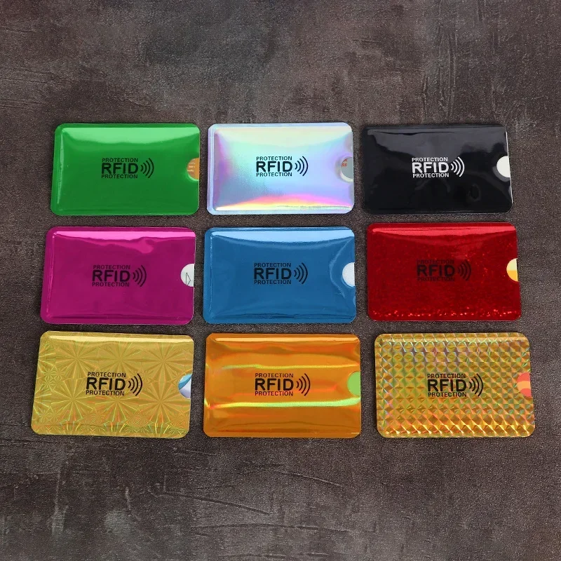 

1Pc Anti-Scan Card Sleeve Credit RFID Card Protector Anti-magnetic Aluminum Foil Portable Bank Color Card Holder Access Control