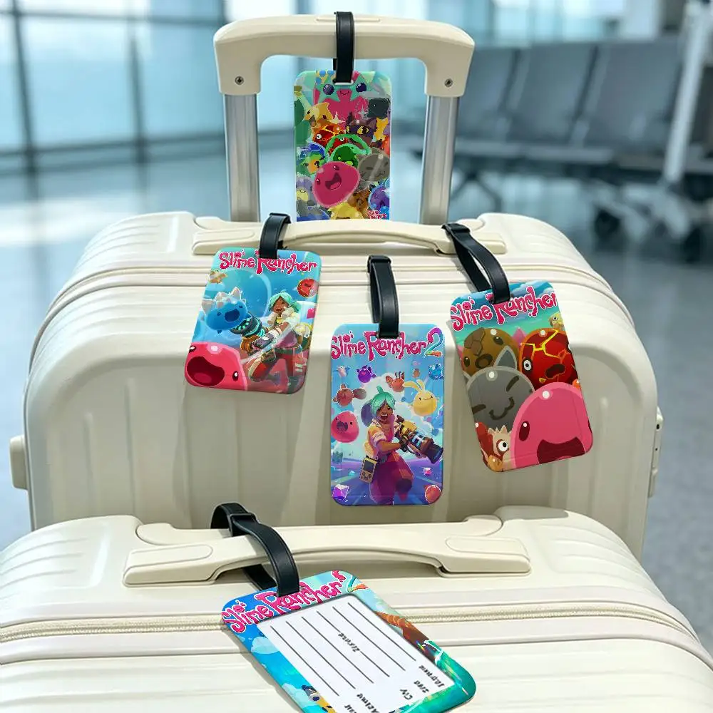 Game S-Slime R-Rancher Durable PVC Anti lost Baggage Tag With Info Card Lightweight Luggage Identification Label