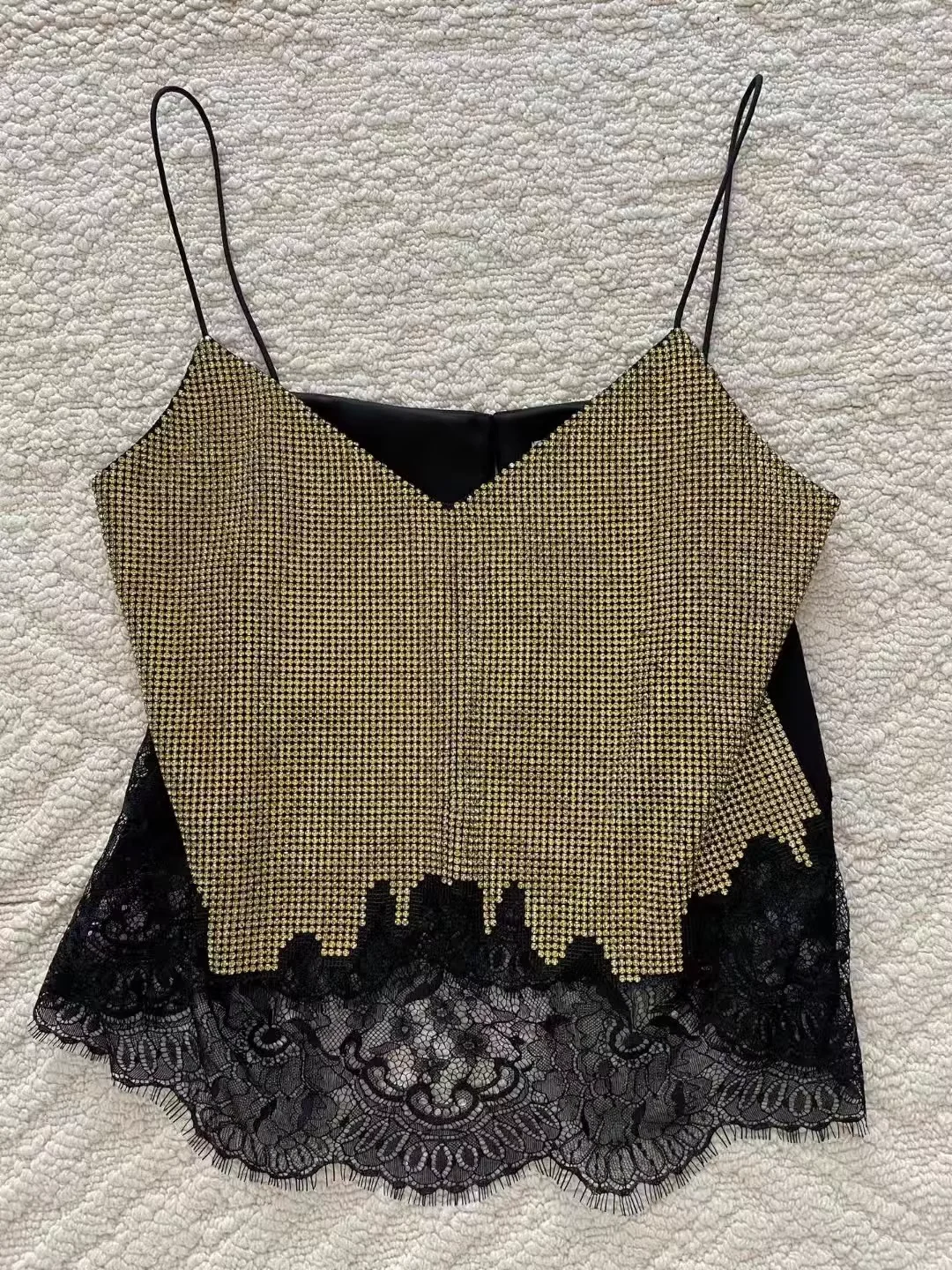 여성용 헤비 비즈 레이스 자수 세트 V넥 민소매 캐미솔 탑 + 하이웨이스트 A라인 미니 스커트 패션 여성 섹시 슈트