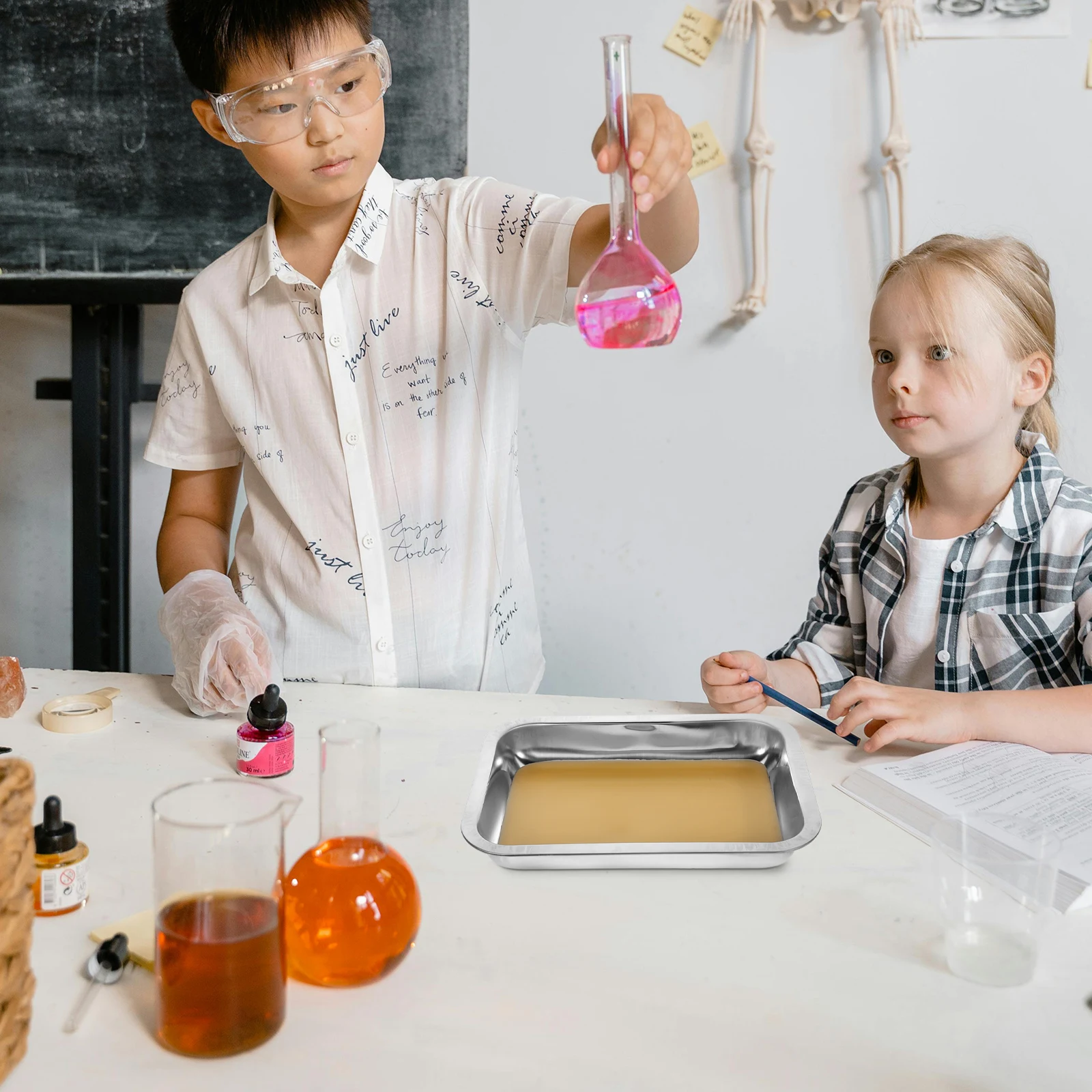 

Dissection Tray Stainless Steel Wax Plate Anatomy Pan Small Metal Lab Equipment Teaching Instruments Biological Supplies