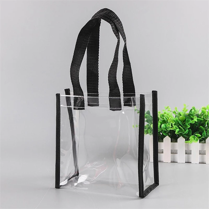 Women\'s Lightweight Handle Waterproof Transparent Shopping Bag Shoulder Carrying Handbag