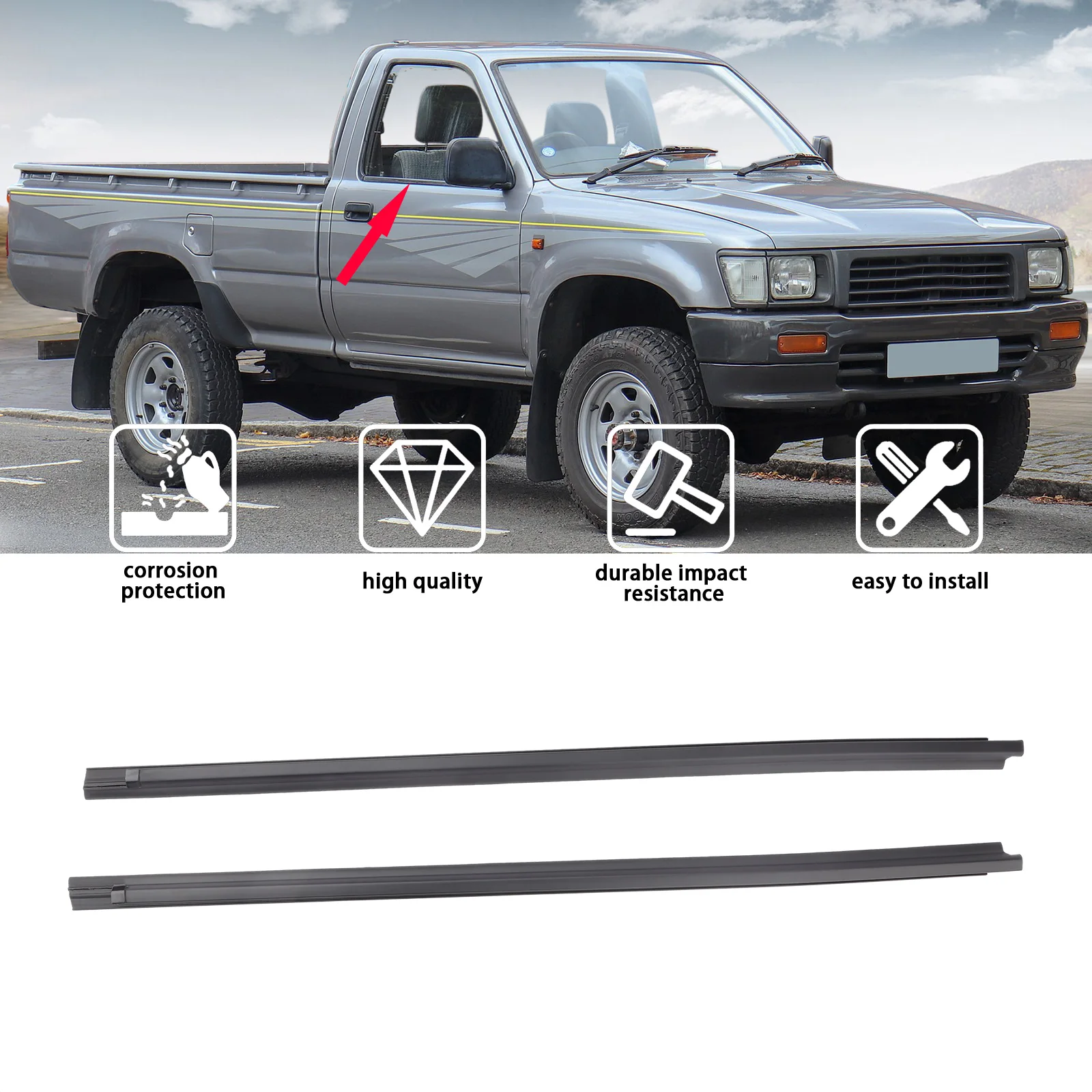 

Car window sealing strip for toyota hilux 2005-2015 double door window sealing strip paper box packaging safety