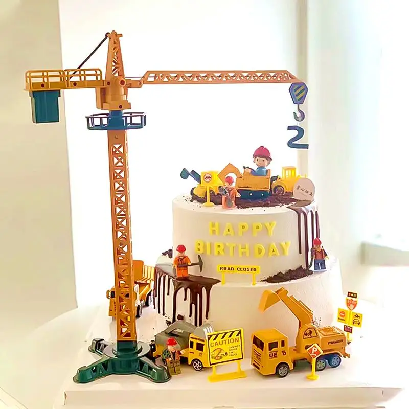 Gru da cantiere personalizzata: decorazione per torta di compleanno o per la decorazione di un bambino - Italia