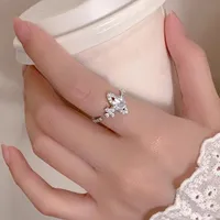 Sweet Cool Planet Ring for Women Silver Plated Open Finger Ring Saturn Style Fashionable Versatile Personality Jewelry Accessory