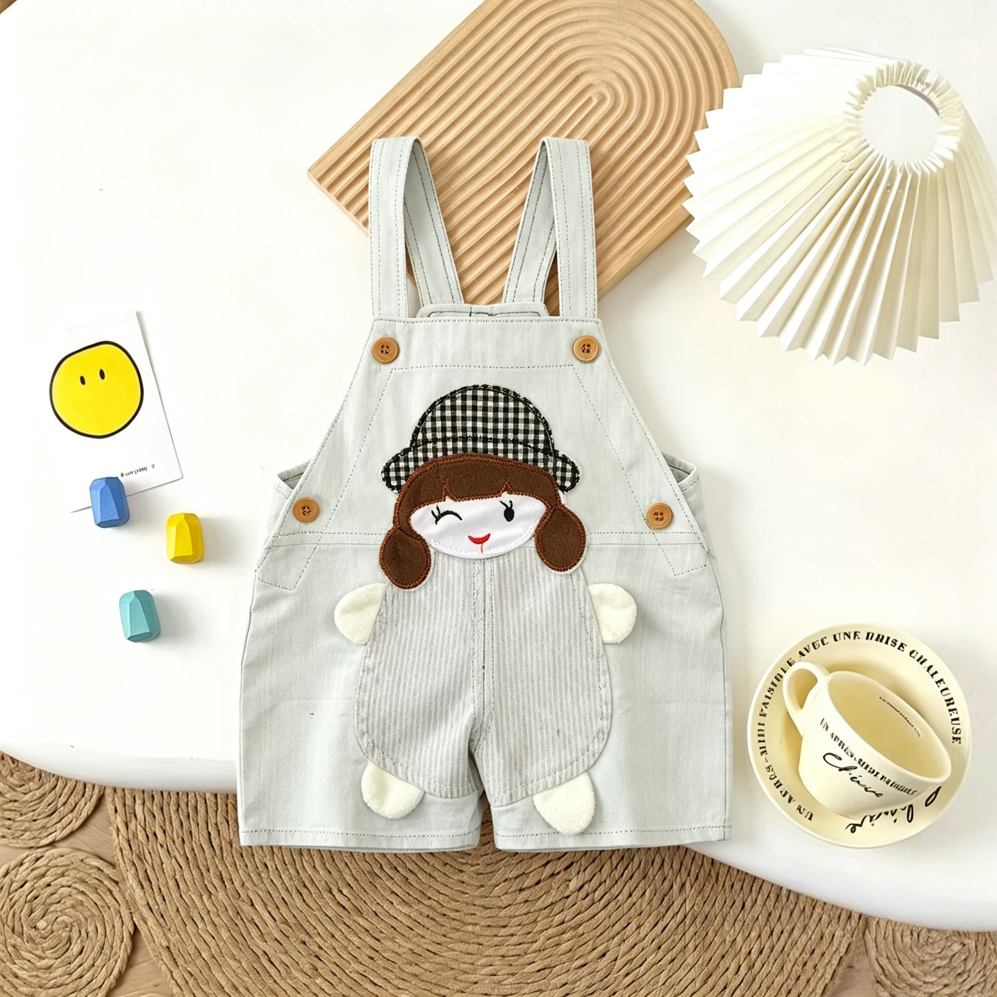 IENENS Baby Thin Shorts Girl Overalls Summer Wash Denim Rompers Toddler Clothes Fit 6-30 Months
