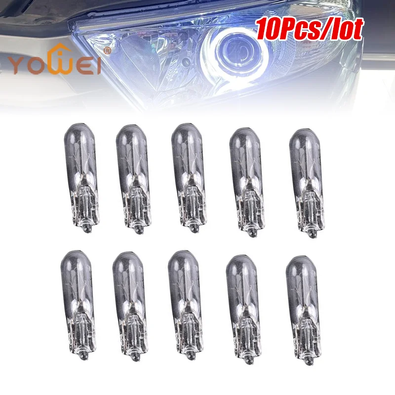 

Latest 10Pcs T5 12V 1.2W 286 Light Bulb Dashboard Instrument Panel Brake Light Bulbs Glass Amber Headlights Lamp Bulb